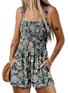 VeloraChic – Summer Square Neck Loose Casual Romper