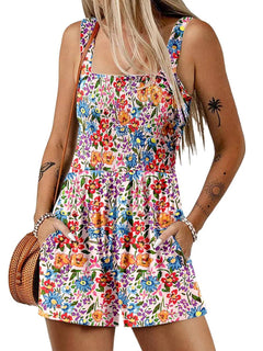 VeloraChic – Summer Square Neck Loose Casual Romper