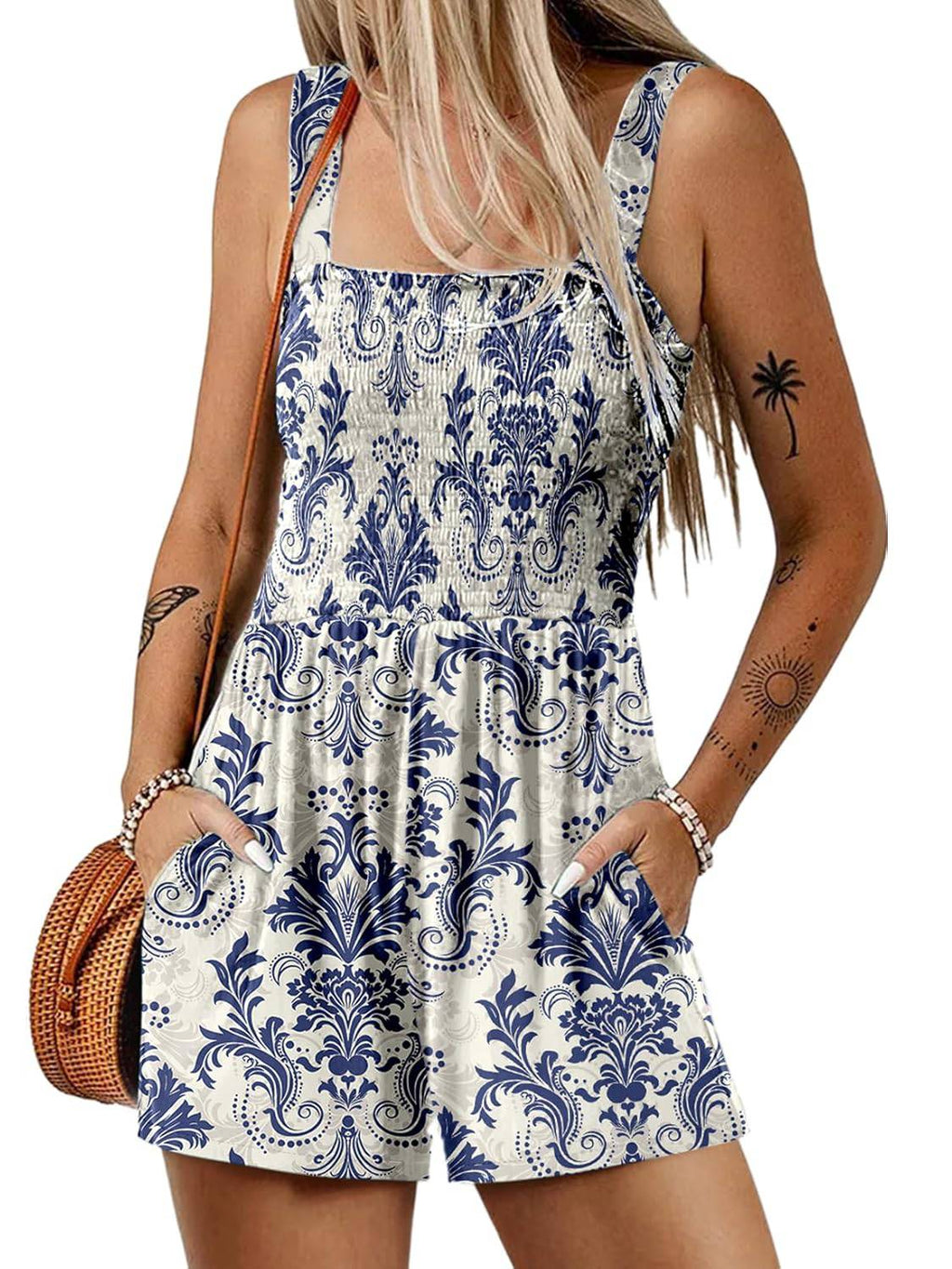VeloraChic – Summer Square Neck Loose Casual Romper