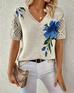 BreezyBelle – Floral Crochet Summer Top