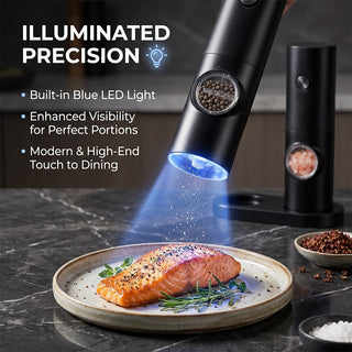 🧂⚡Electric Salt & Pepper Grinder Set – 2 Pack Automatic Spice Mills