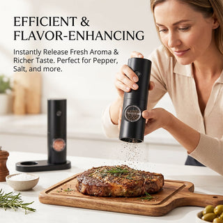🧂⚡Electric Salt & Pepper Grinder Set – 2 Pack Automatic Spice Mills