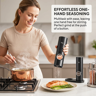 🧂⚡Electric Salt & Pepper Grinder Set – 2 Pack Automatic Spice Mills
