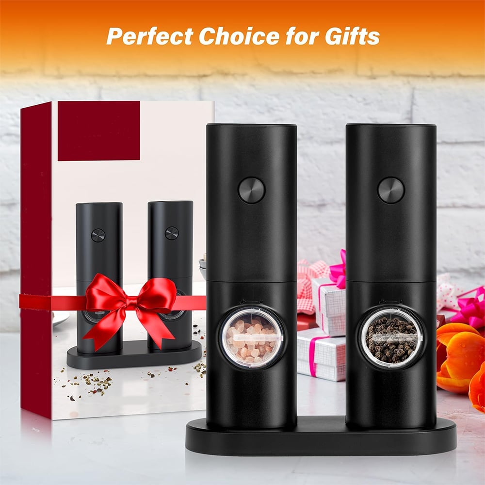 🧂⚡Electric Salt & Pepper Grinder Set – 2 Pack Automatic Spice Mills