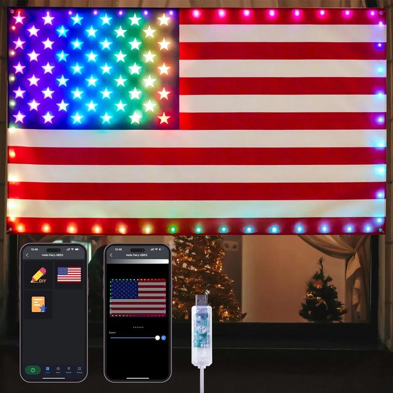 StarBeam – 3x5 FT Smart American Flag Lights with App Control