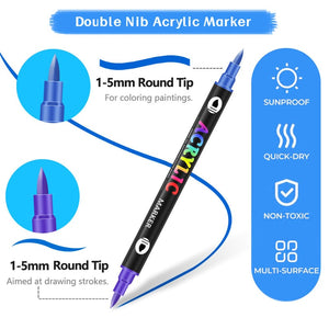 ColorCraft - Dual Tip Acrylic Marker for Precision Art