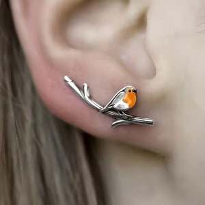 FeatherGlow – Robin Bird Inspired Earrings