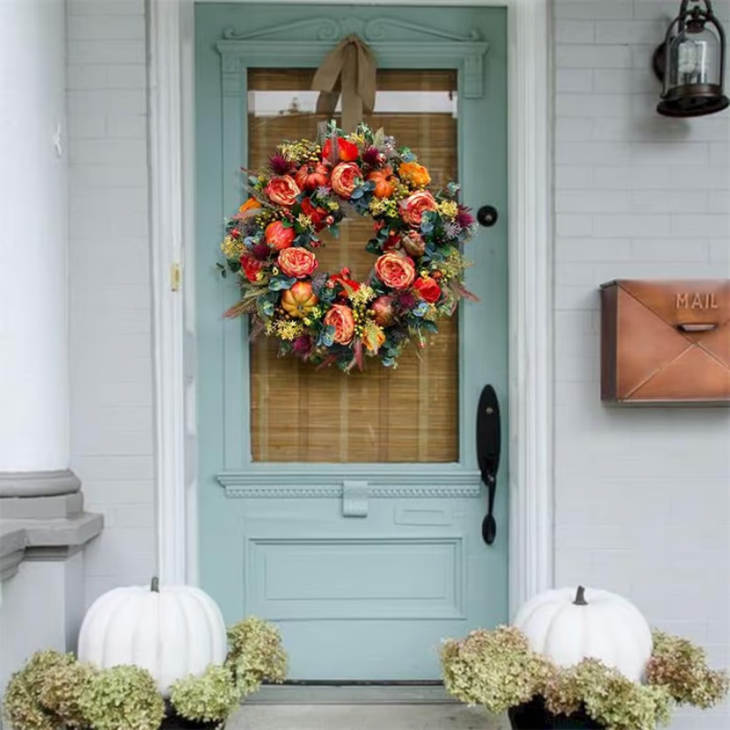 DoorDelight - Enchanting Peony & Pumpkin Wreath