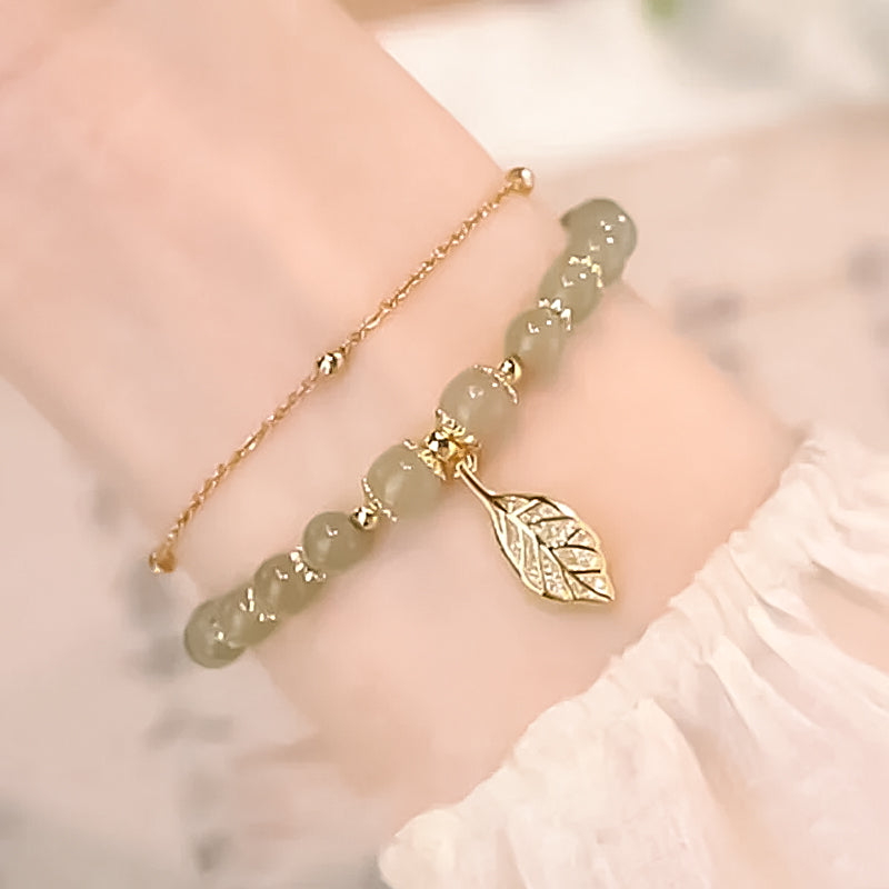 LeafLuxe – Hetian Jade Bracelet