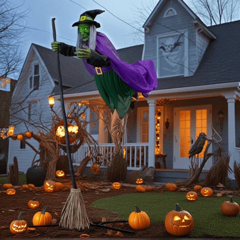 WitchWhirl – Flying Broom Halloween Decor
