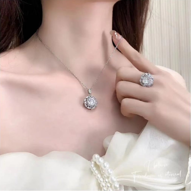 Mid-Year Sale - Second ring only 699₱ - Shining all day - 5 carat moissanite jewelry Set - GRA certificate, free gift box