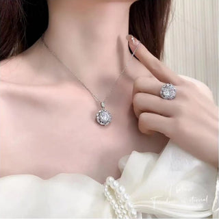 Mid-Year Sale - Second ring only 699₱ - Shining all day - 5 carat moissanite jewelry Set - GRA certificate, free gift box