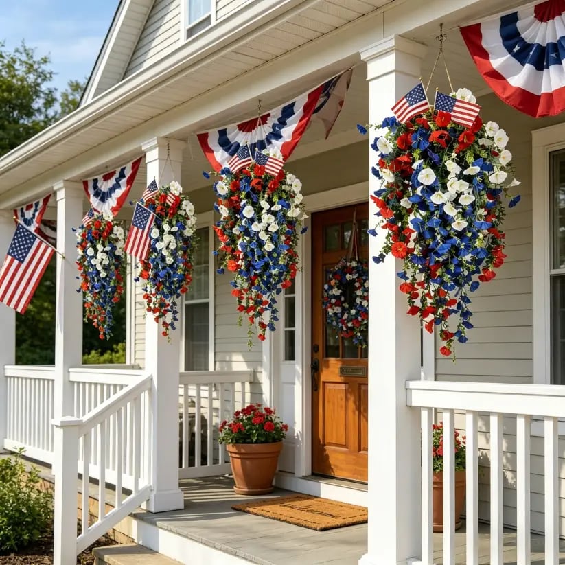 LibertyBloom – Patriotic Hanging Flower Baskets