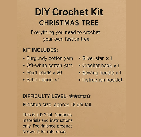 🎄 DIY Häkel-Weihnachtsbaum-Set – ✨ Handgemachtes Weihnachtsdekorations-Set