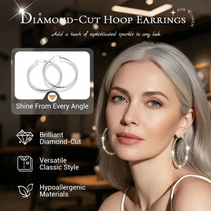 LumiLuxe – Brilliant Diamond Cut Hoop Earrings