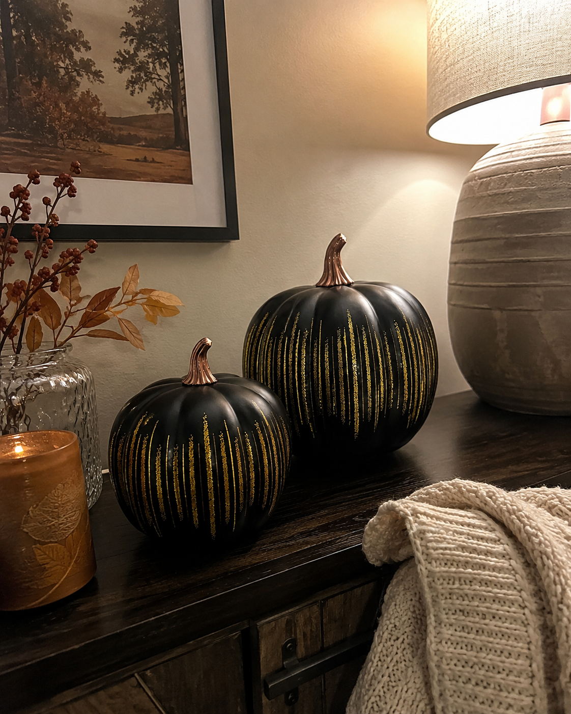 GlowHaven – Decorative Twinkling Glass Pumpkin Light