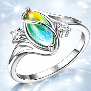 LunaGlow – 925 Sterling Silver Rainbow Moonstone Ring