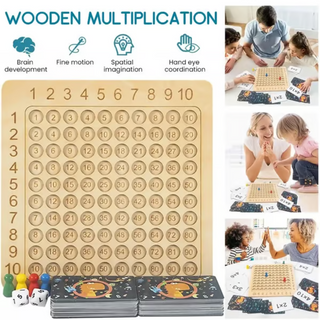 MathQuest - Montessori Wooden Multiplication Board