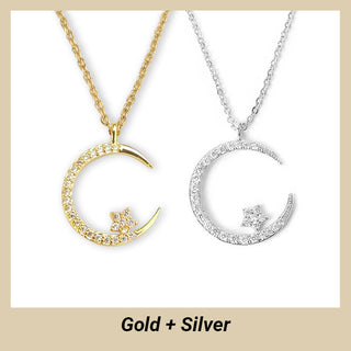 LunaGlow – Bright Night Moon & Star Necklace