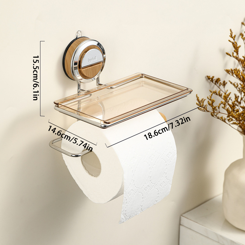 GripMount – No-Drill Suction Toilet Paper Holder