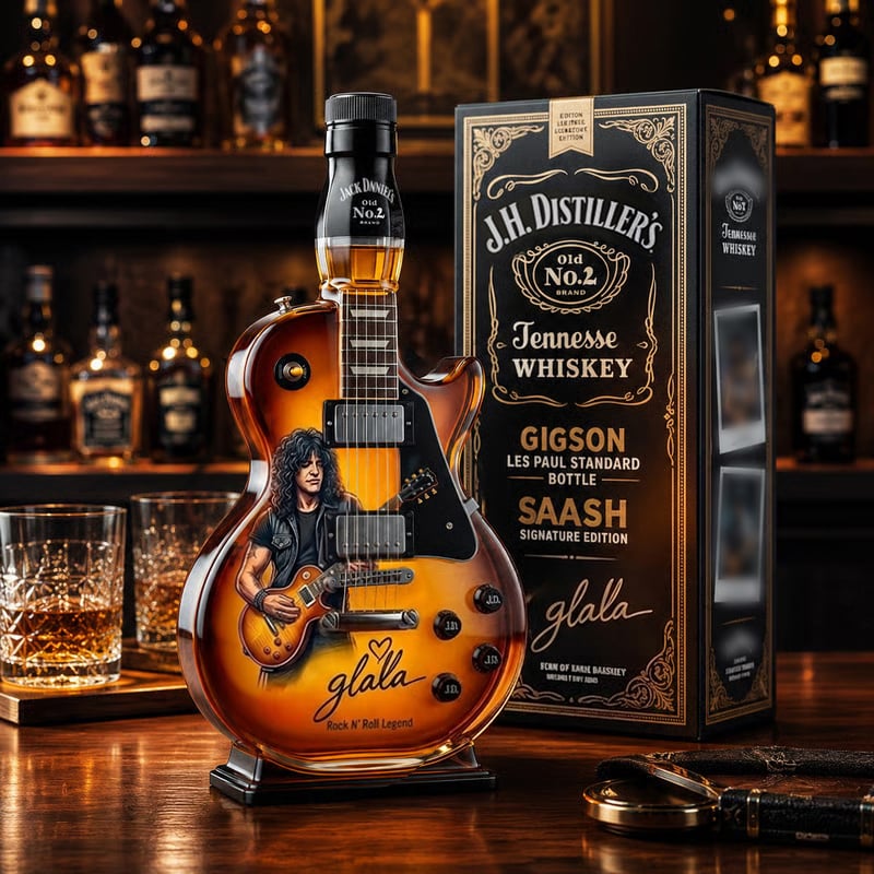 RockSpirit – Vintage Sunburst Guitar Figurine Bottle Décor