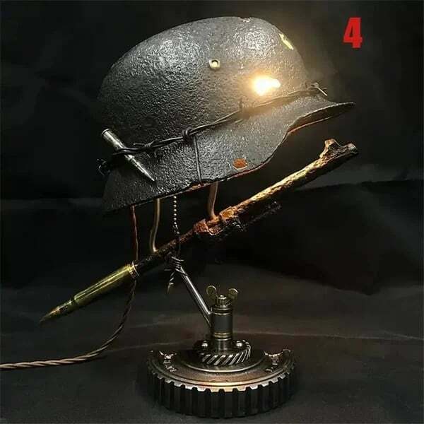 Heritage Luminary - Stahlhelm Helmet Table Lamp marnetic