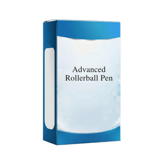 Packaging of Advanced Rollerball Pen, a sleek tool for skin nourishment and beauty routines.