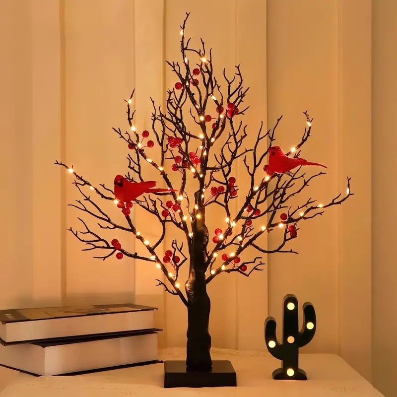 CardinalGlow – Vintage Lighted Holiday Tree Set