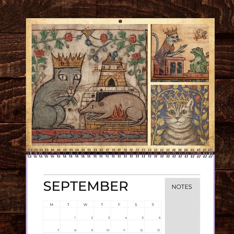 Meowjesty - A Medieval Cat Art Calendar 2026