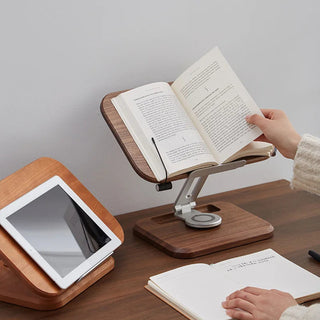 RotateLift™ Black Walnut Aluminum Alloy Book and Laptop Stand marnetic