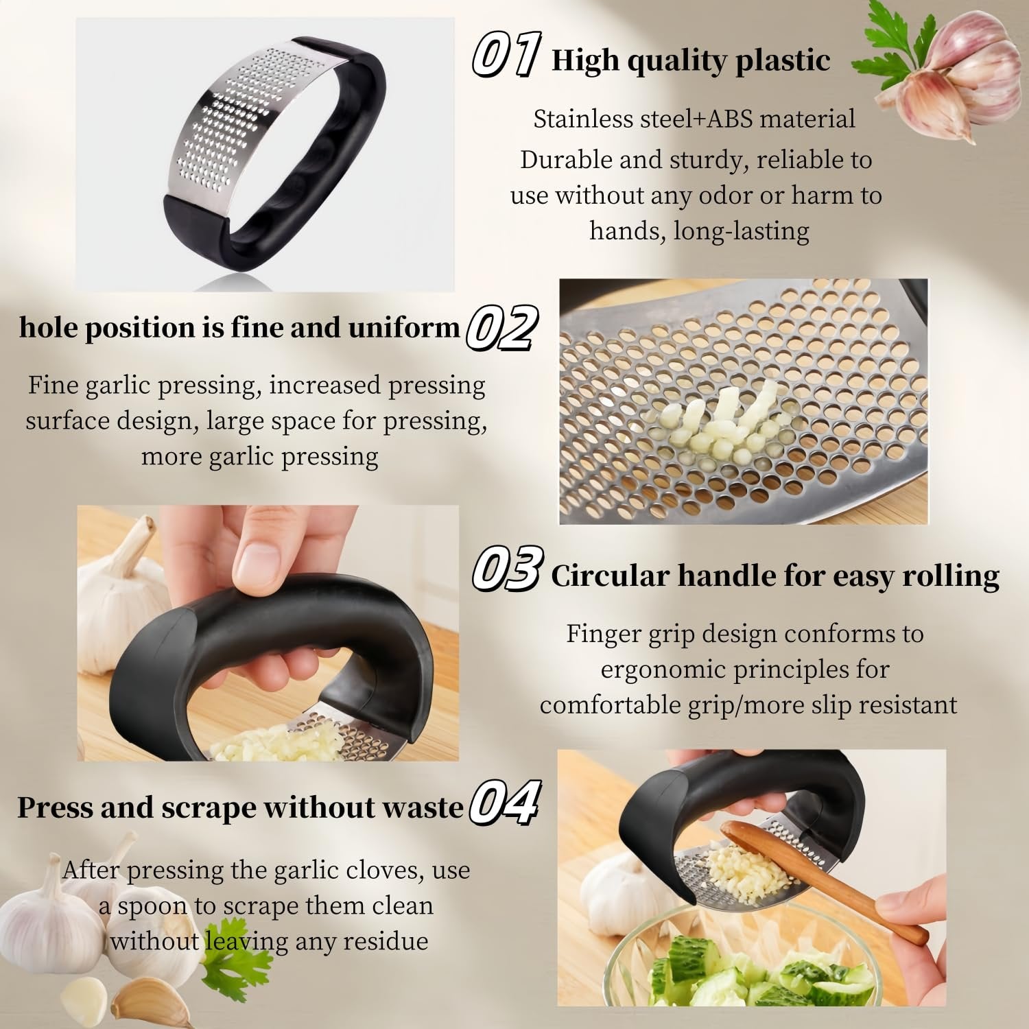 PressMate - Durable Stainless Steel Garlic Rocker