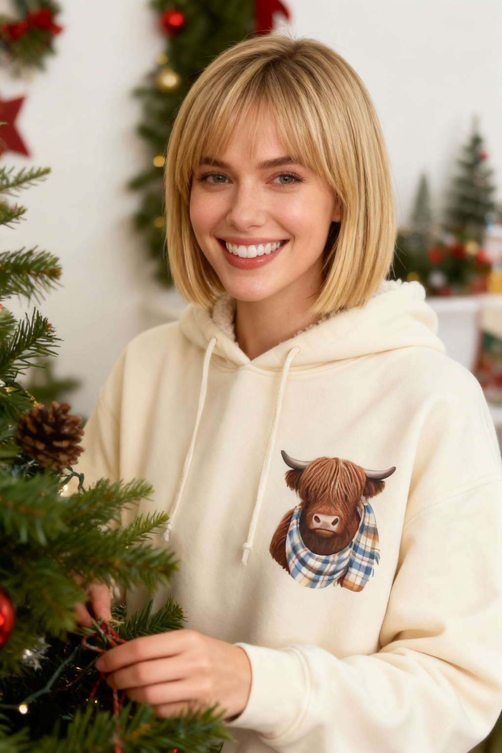 PlushPastures - Cow Print Hoodie