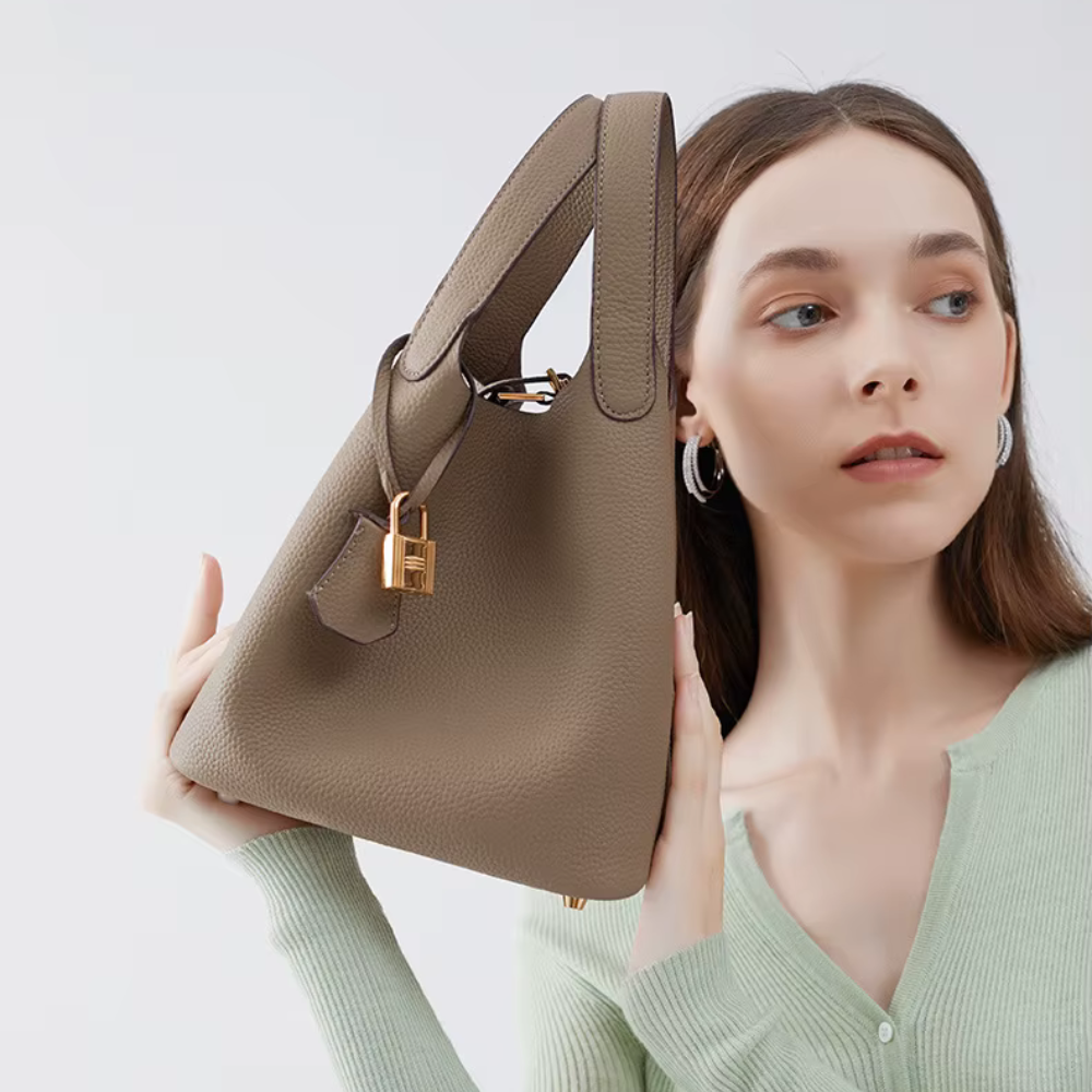 BellaTrend - Leather Bucket Handbag