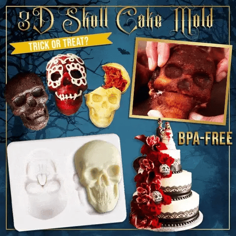 Halloween 3D Skull Cake Mold marnetic