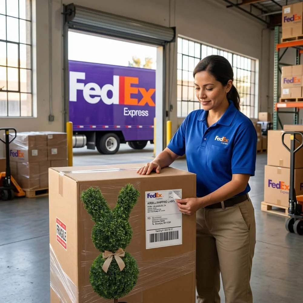 SpringHaven – Decorative 36" Bunny Topiary Set