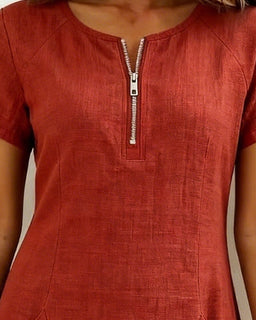 UrbanBreeze Zip – Everyday Cotton-Line Dress