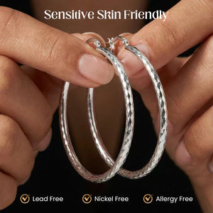 LumiLuxe – Brilliant Diamond Cut Hoop Earrings