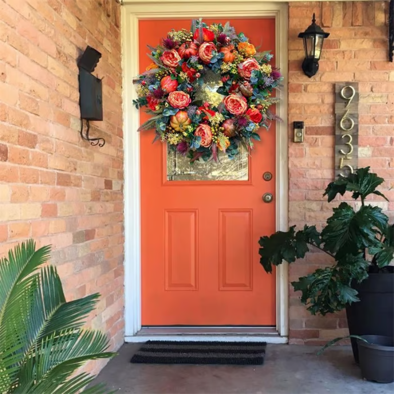 DoorDelight - Enchanting Peony & Pumpkin Wreath