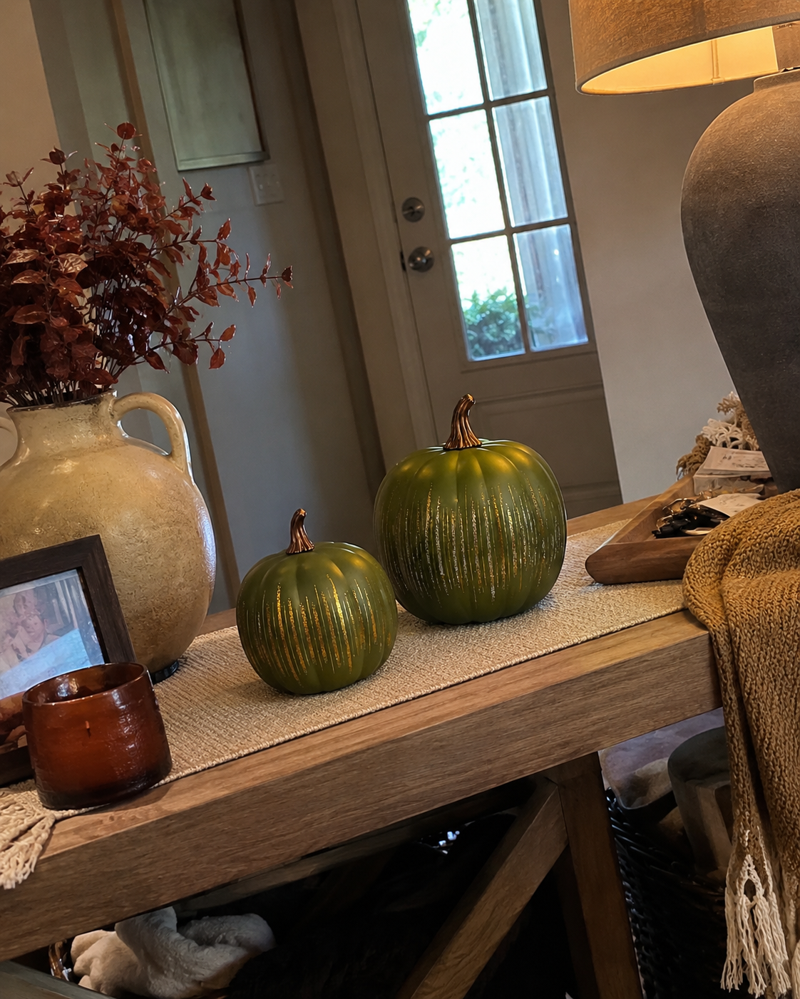 GlowHaven – Decorative Twinkling Glass Pumpkin Light