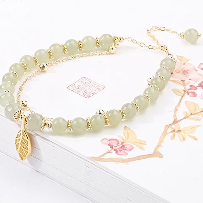 LeafLuxe – Hetian Jade Bracelet