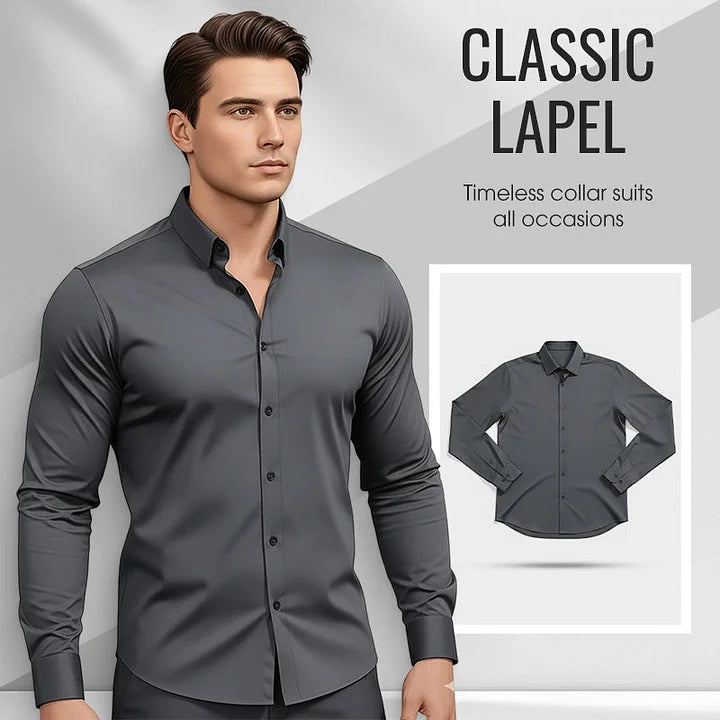 EternaStyle – Elegant Lapel Long Sleeve Shirt