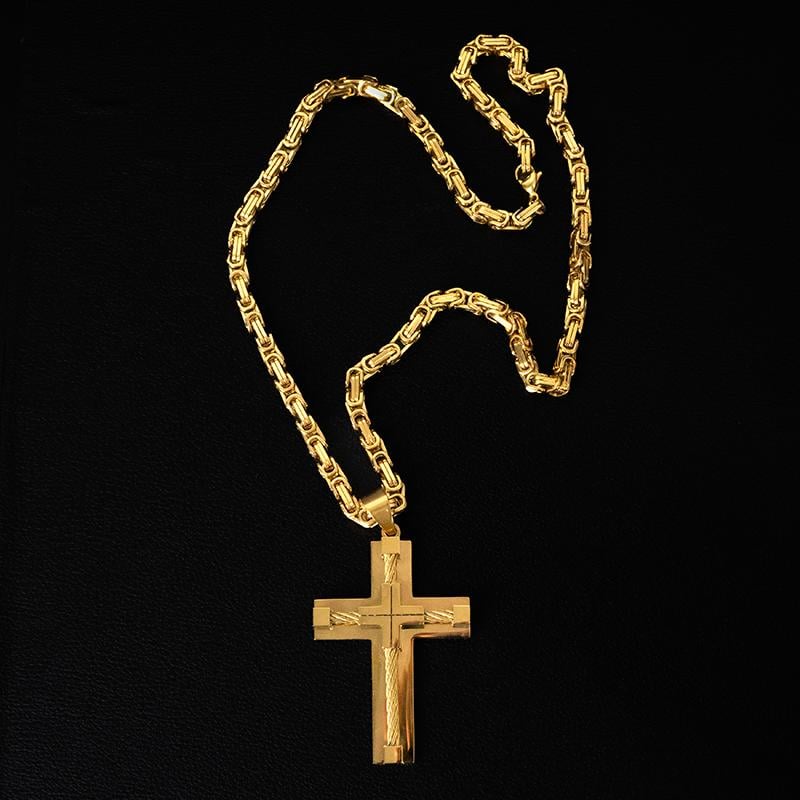 Blackstone Cross - Masculine Faith Necklace