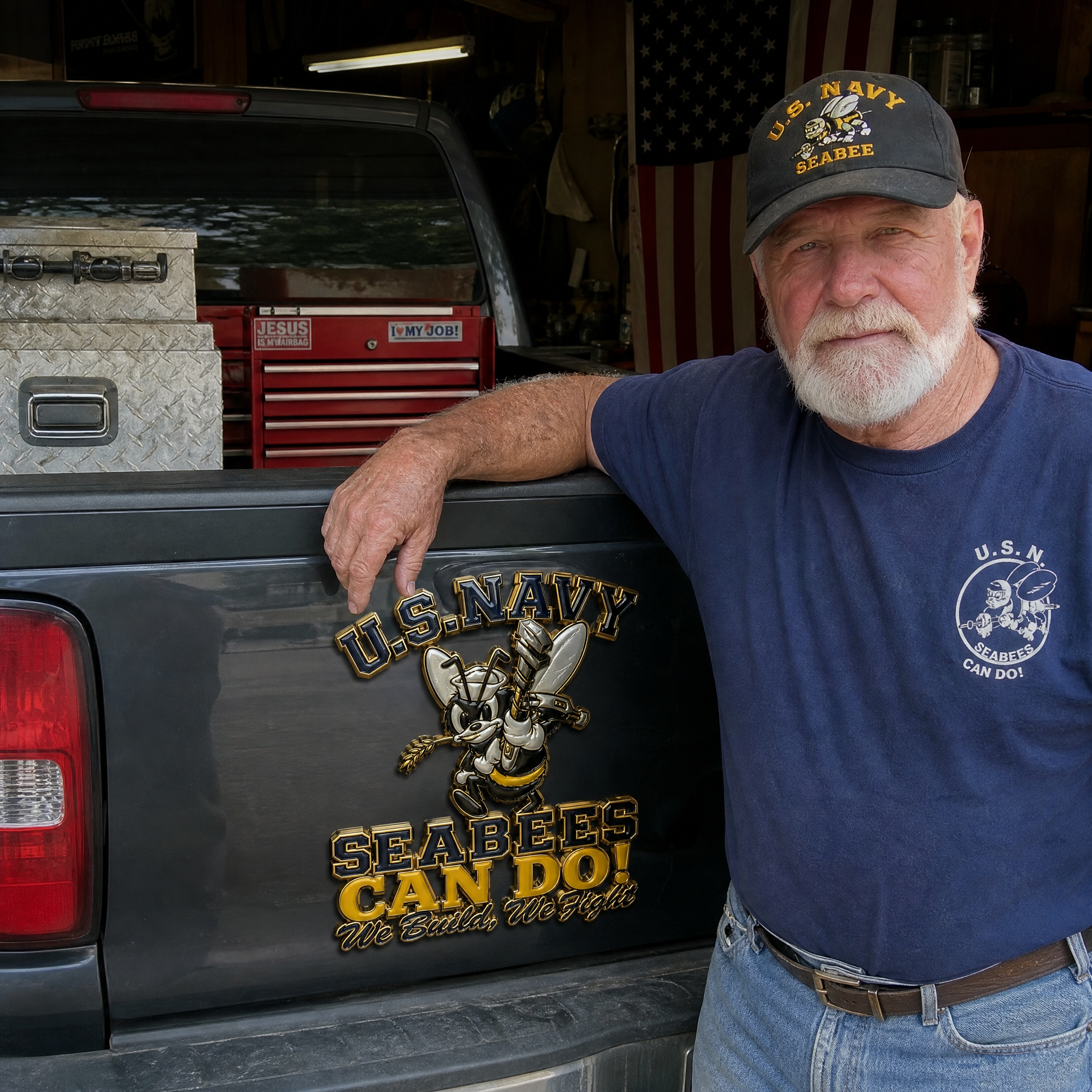 🐝 Last Day Promo: 49% OFF 🛠️U.S. Navy Seabees Veteran Pride CAN DO! Metal Car Emblem🔥Buy 2 Free Shipping Today✈️