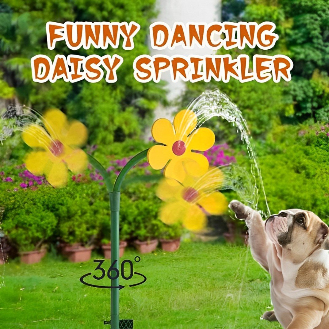 GardenGiggle - Rotating Daisy Lawn Sprinkler – Fun for Kids & Pets