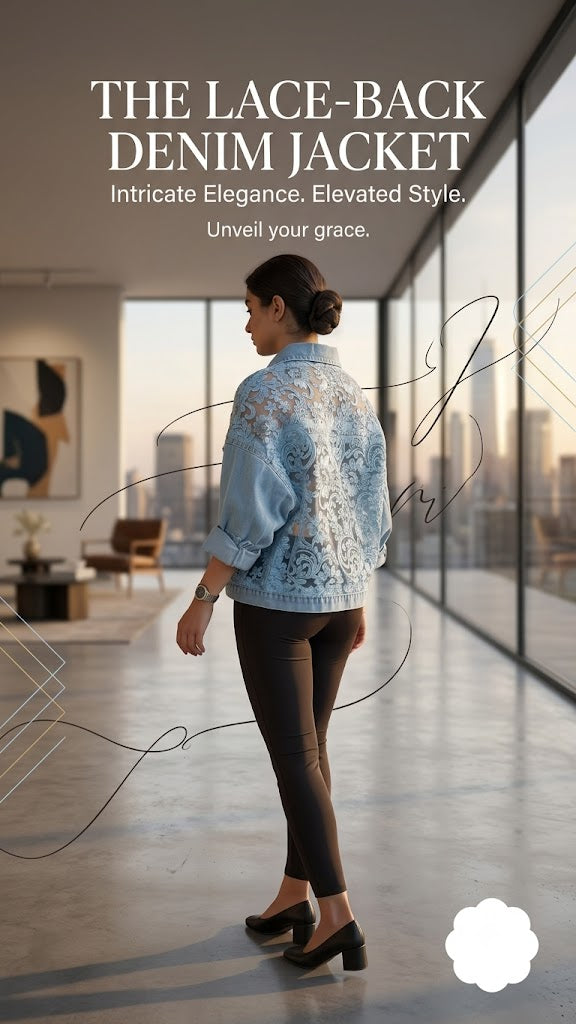 LaceMuse – Premium Floral Lace Denim Jacket