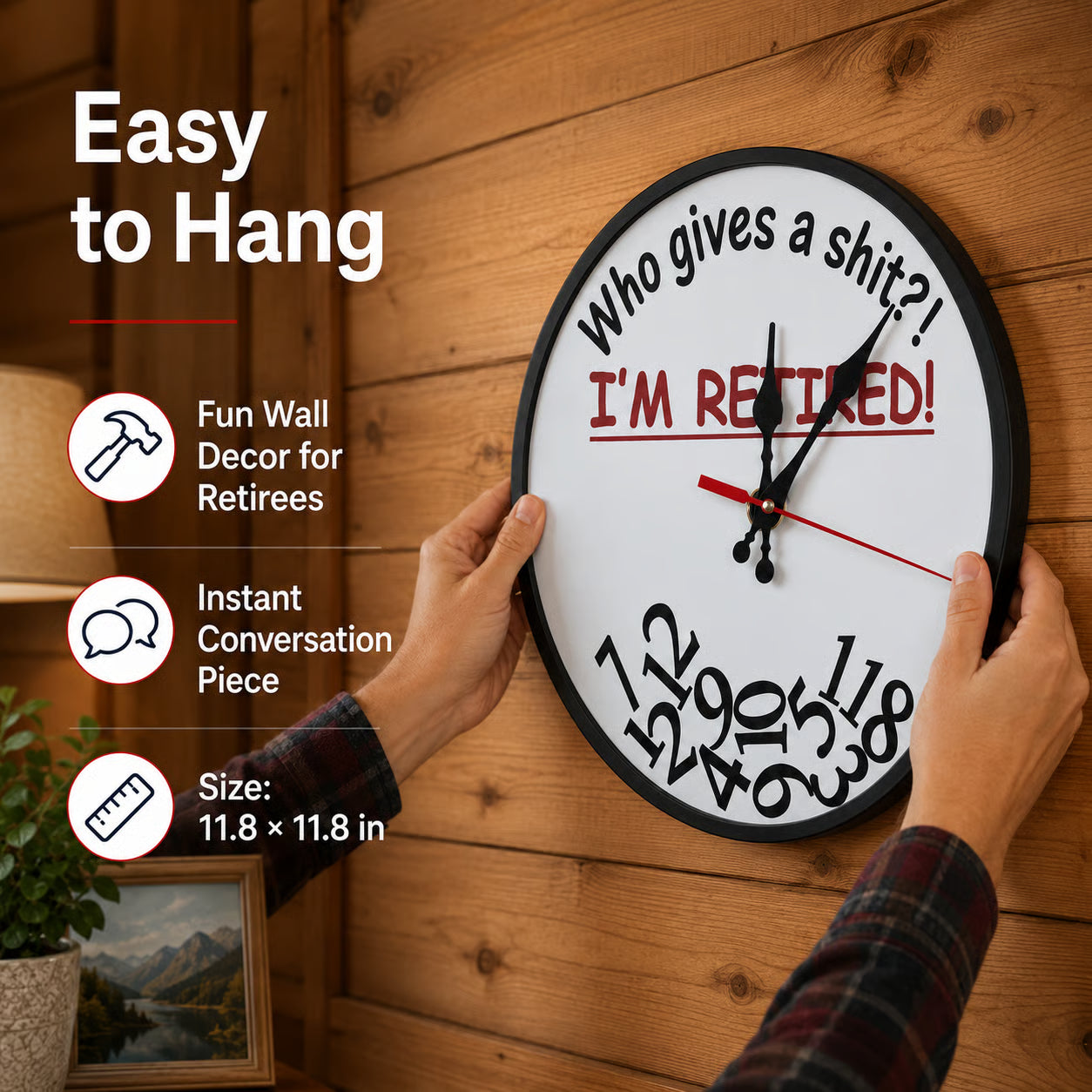 RetireTime – Funny Retirement Wall Clock
