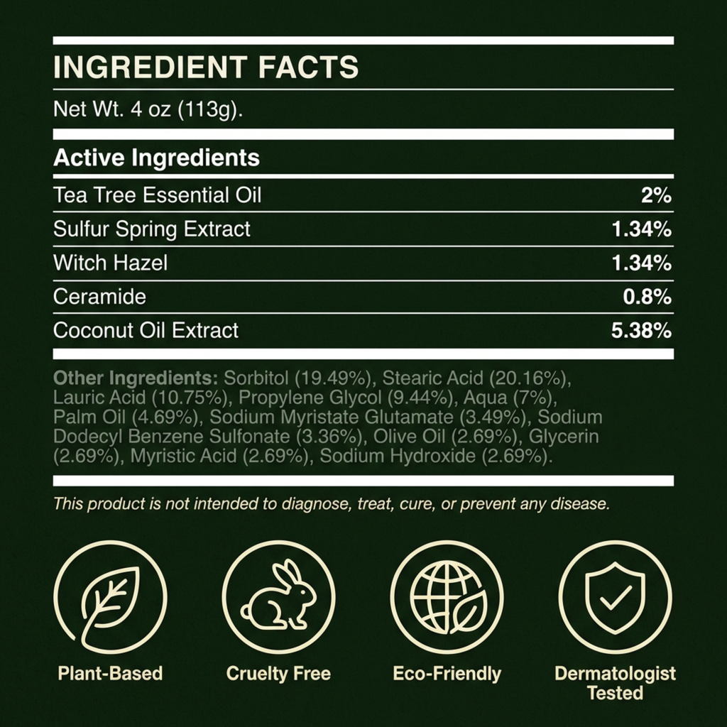 Tea Tree Antifungal Bar – Clears Fungal Infection and Skin Balance from the Root