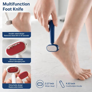 Dual‑Sided Foot Callus Remover, Replaceable Stainless Steel Blade Foot Scraper 🦶