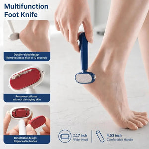 Dual‑Sided Foot Callus Remover, Replaceable Stainless Steel Blade Foot Scraper 🦶