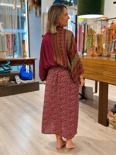 GraceFlow – Wide Sleeve Bohemian Midi Dress